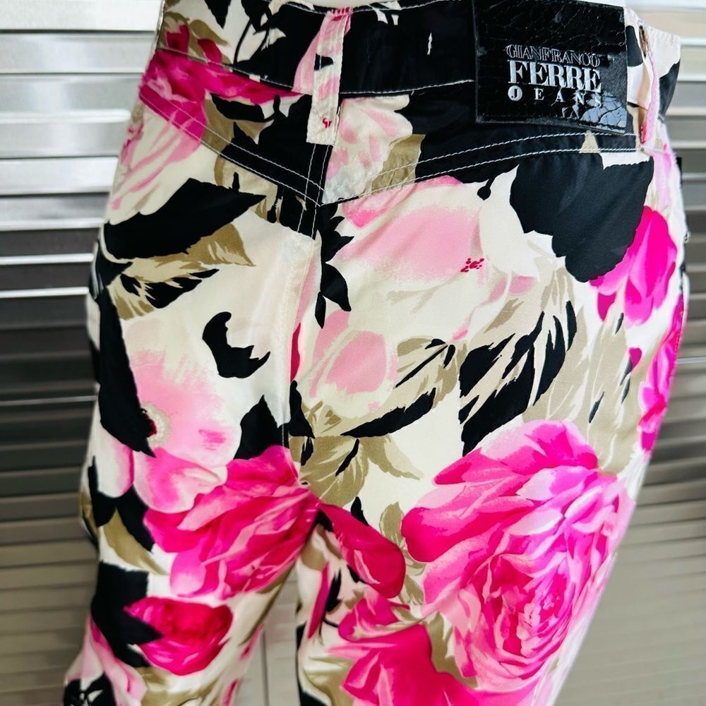 Gianfranco Ferre Silk Floral Pants 28 - Picture 9 of 14